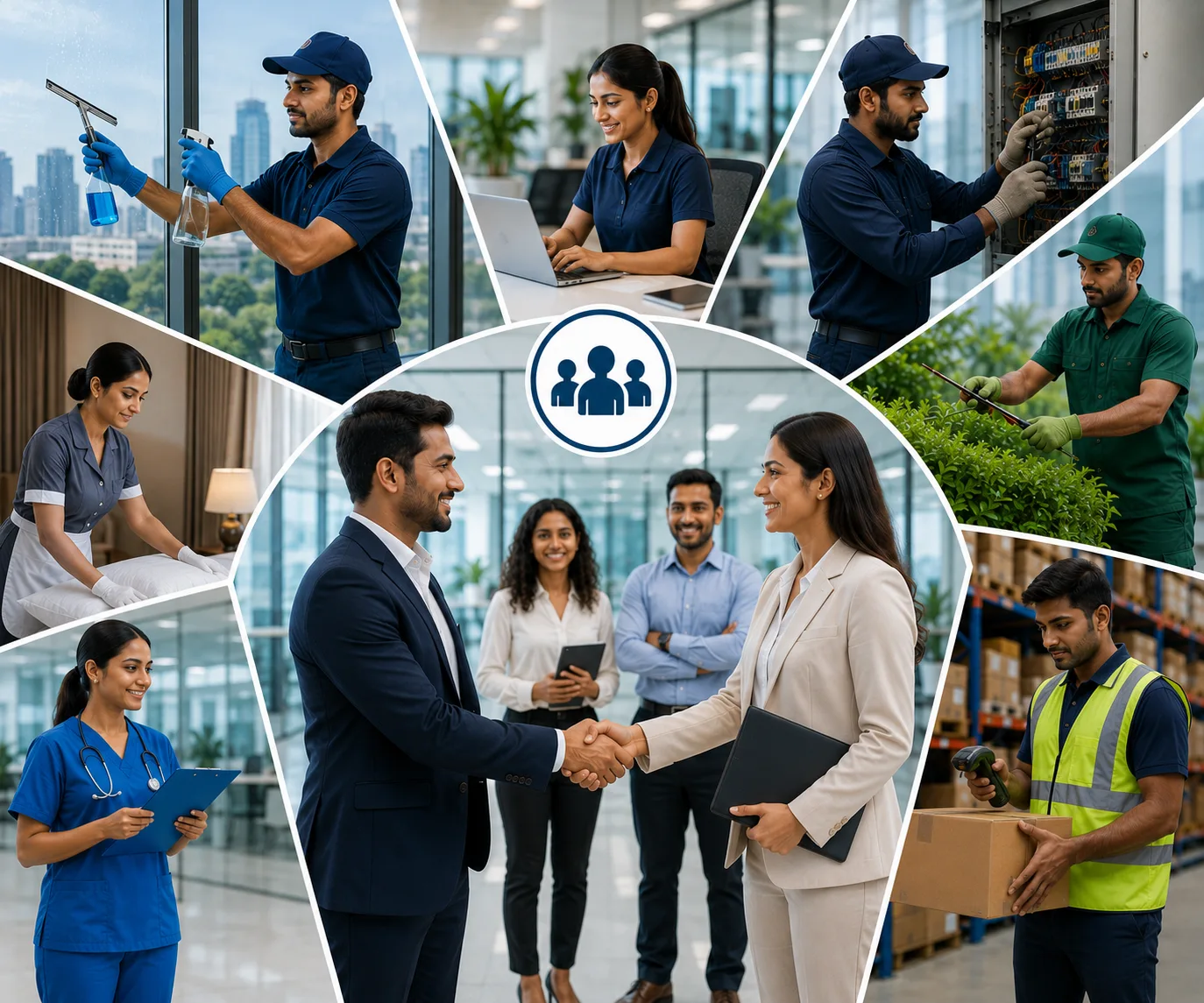 Skilled workers on site
